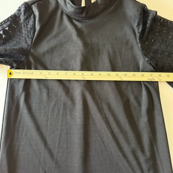 Loveriche Women’s High Neck Mini Dress With Lace Bell Sleeves Size Small 2/$25 - Picture 7 of 11